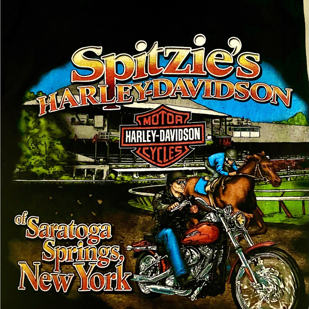 Harley-Davidson  Saratoga Springs 2002  Black Logo Tee